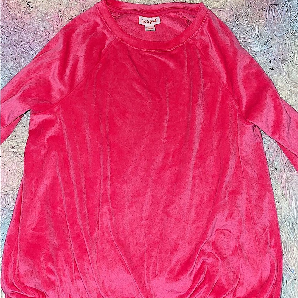 Pink fussy leather soft long sleeve shirt